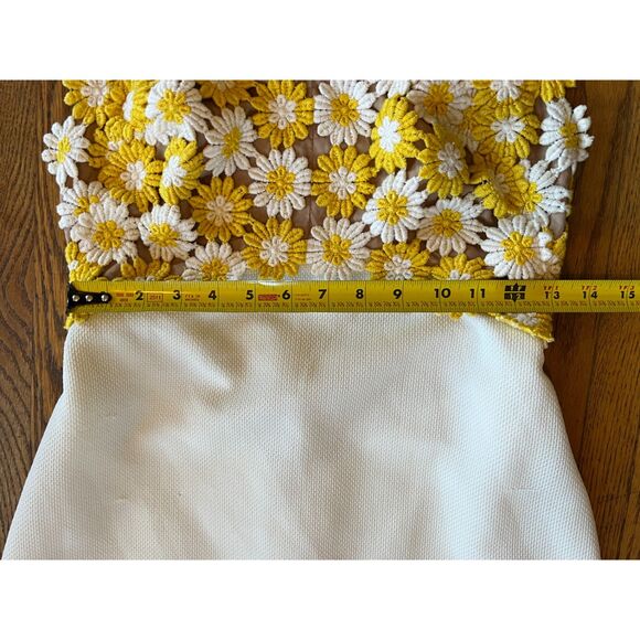 Vintage Lilli Diamond California White Daisy Bodice Maxi Dress  Women's Sz Small - Picture 10 of 12
